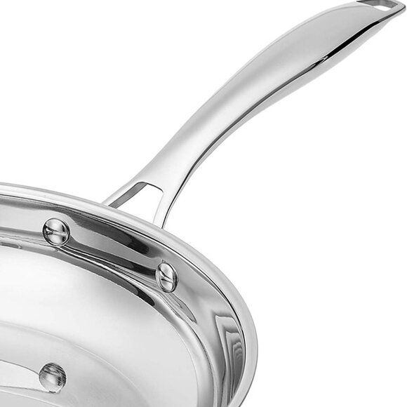 2-Piece Oven Safe, Stainless Steel Induction Frying Pan, Silver, 8" & 10" - Picture 5 of 9